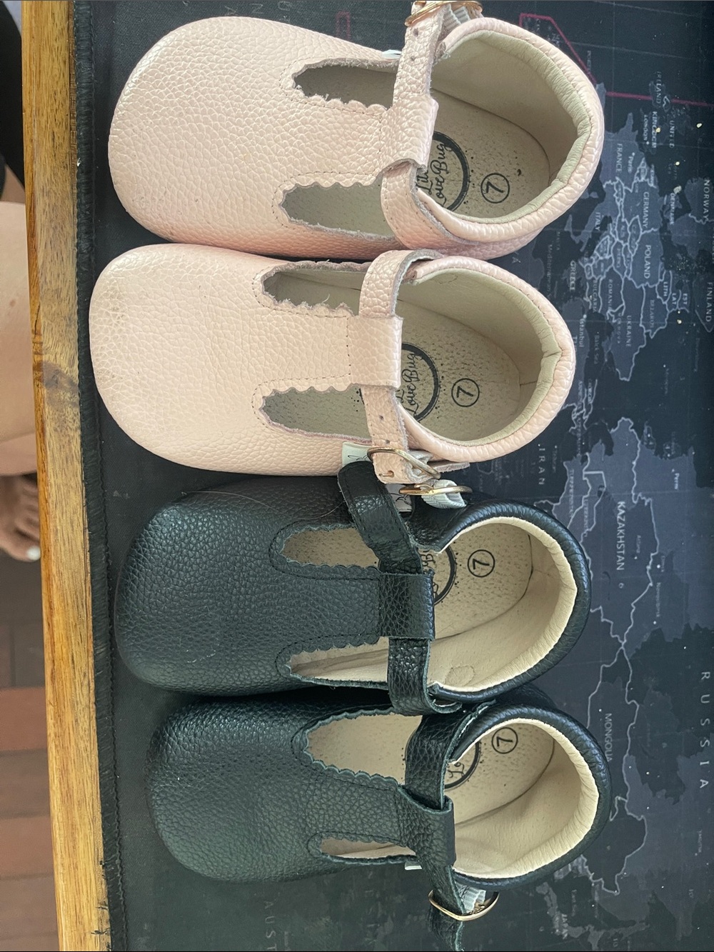 Classic T-Bar Kids Shoes in Pink and Black little Love Bug